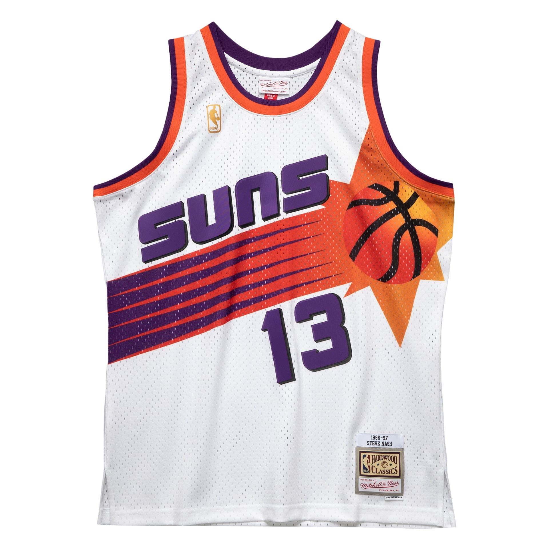 Steve Nash #13 Phoenix Suns 1996-97 Swingman NBA Jersey White — view 1