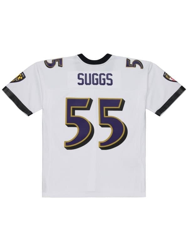 Terrell Suggs #55 Baltimore Ravens 2003 Legacy Throwback NFL Jersey White — view 1