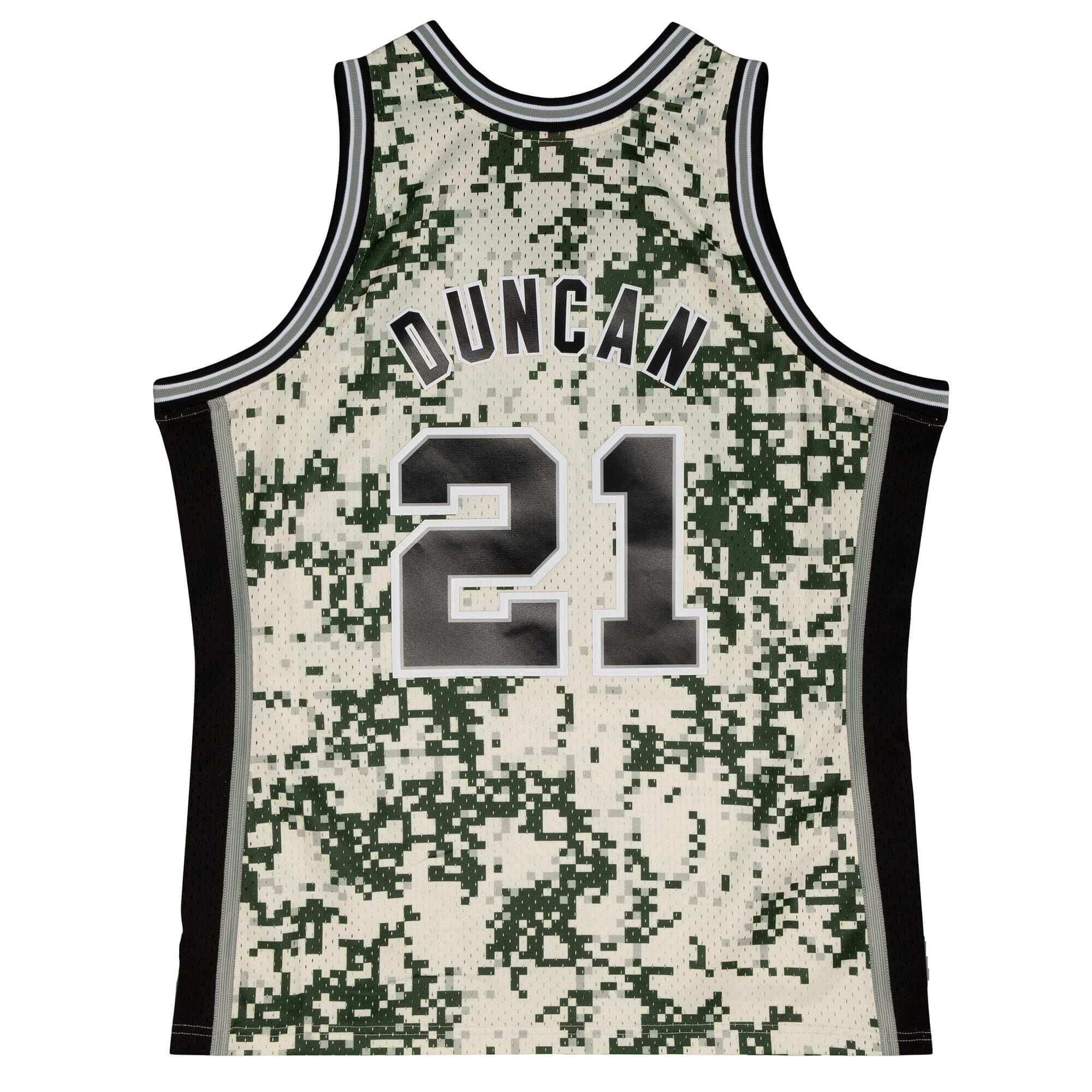Tim Duncan #21 San Antonio Spurs 2013-14 Mitchell & Ness Swingman NBA Jersey Camo thumbnail 2