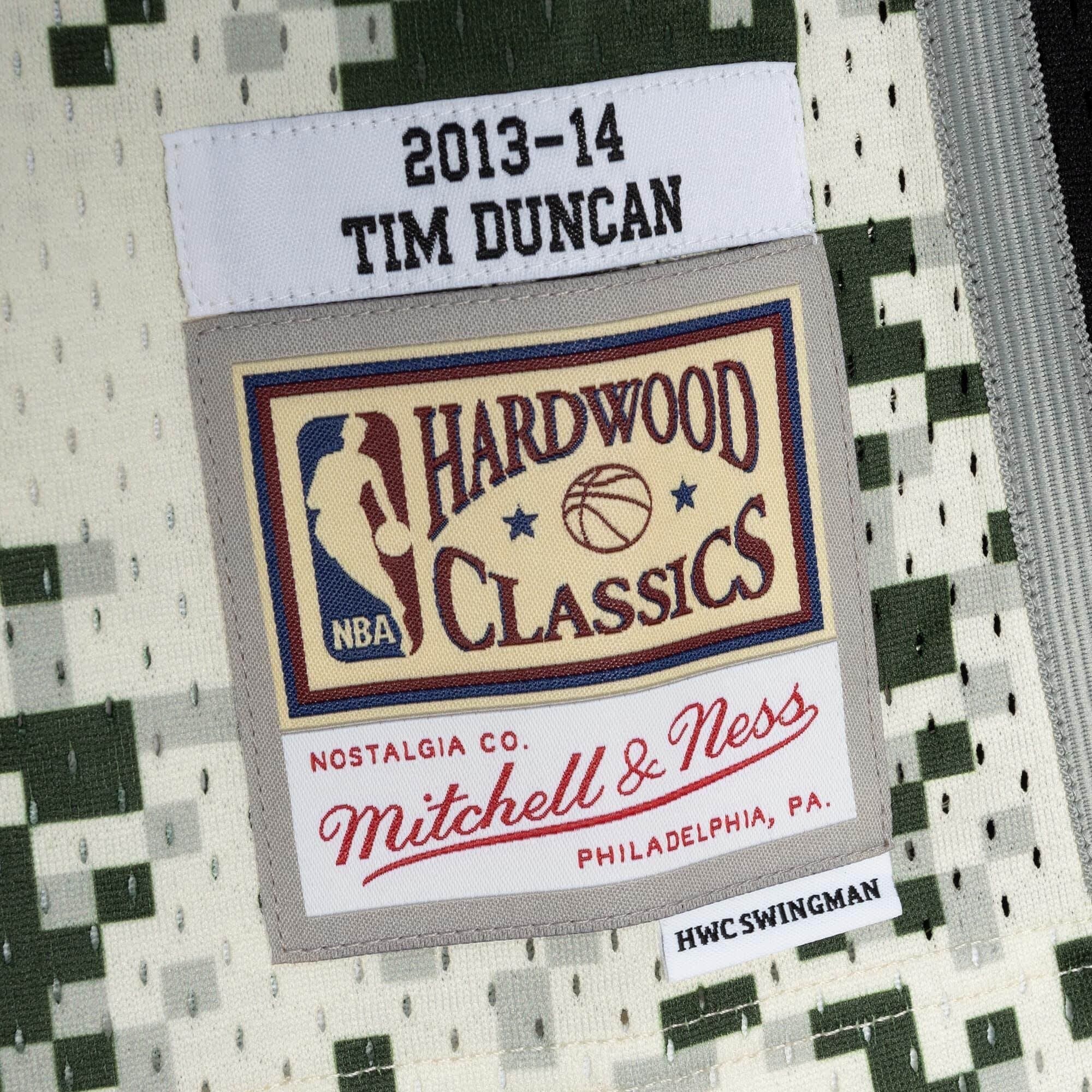 Tim Duncan #21 San Antonio Spurs 2013-14 Mitchell & Ness Swingman NBA Jersey Camo thumbnail 3