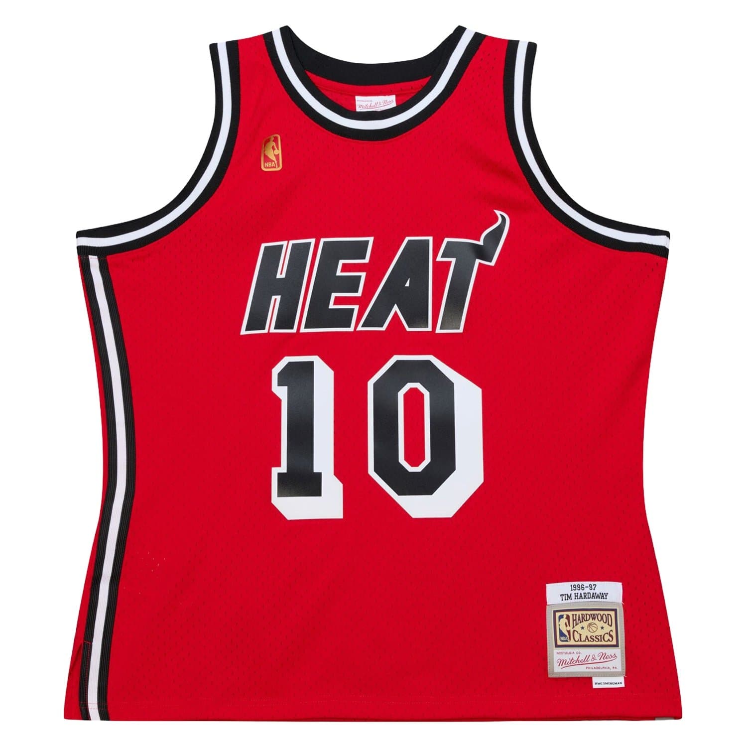 Tim Hardaway #10 Miami Heat 1996-97 Swingman NBA Jersey Red — view 1