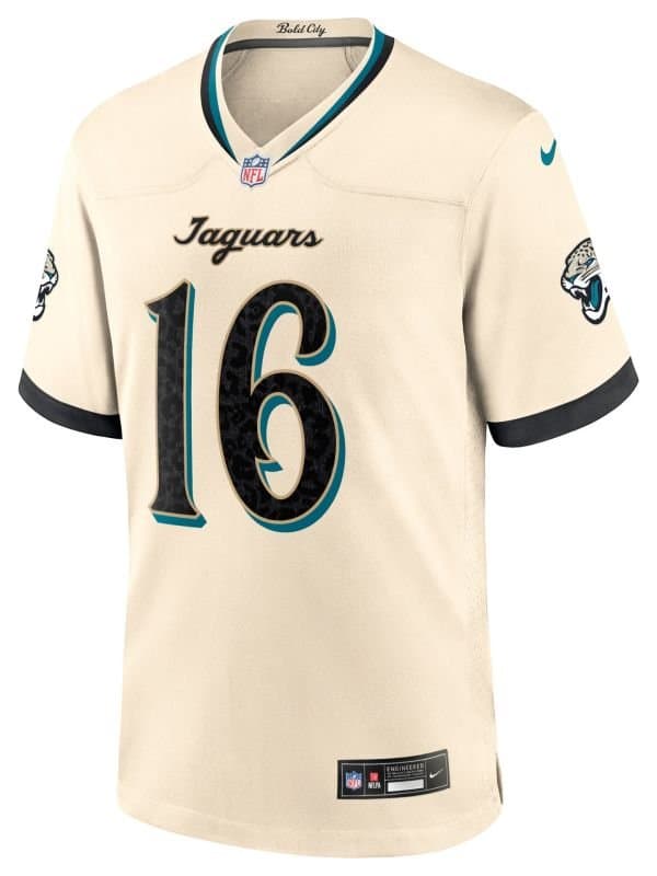 Trevor Lawrence #16 Jacksonville Jaguars 2026 Rivalries Game NFL Jersey Natural thumbnail 2