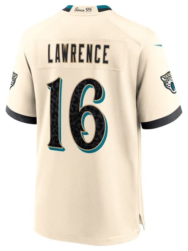Trevor Lawrence #16 Jacksonville Jaguars 2026 Rivalries Game NFL Jersey Natural thumbnail 3