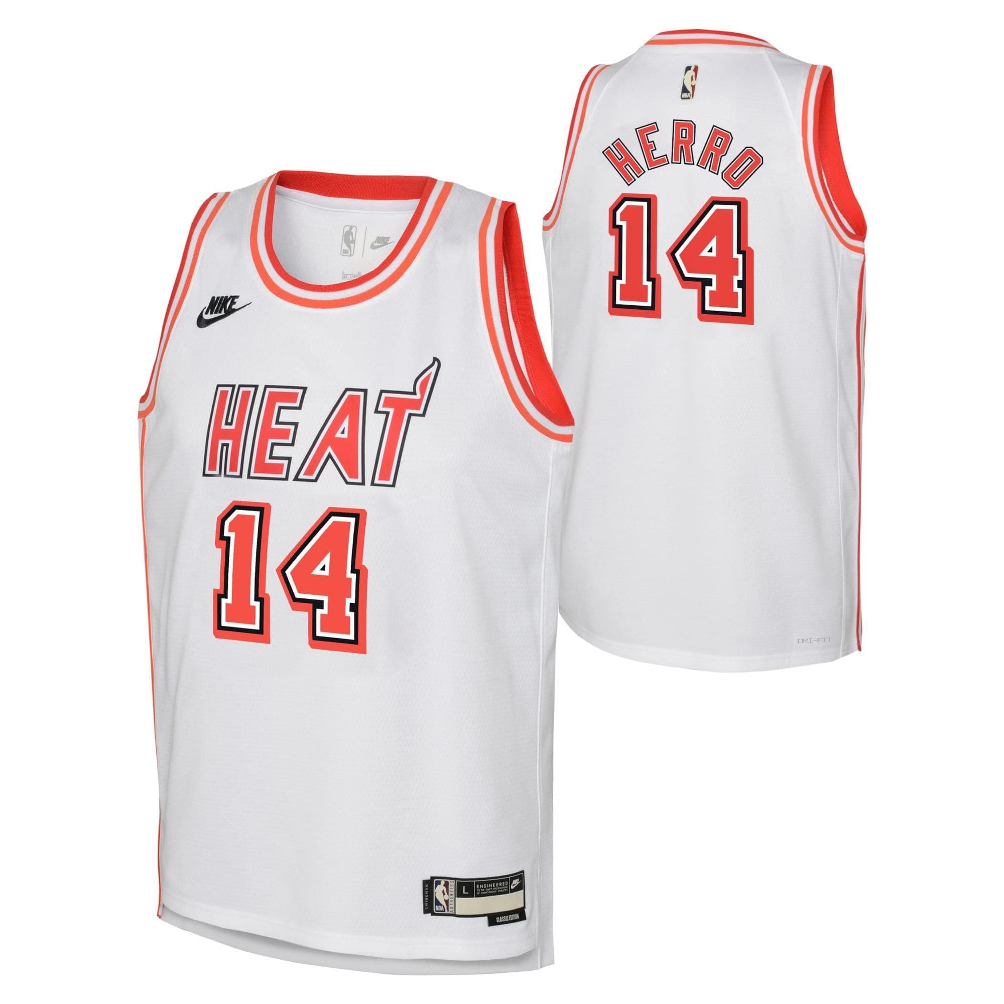 Tyler Herro #14 Miami Heat Hardwood Classics Nike Swingman NBA Jersey (YOUTH) — view 1
