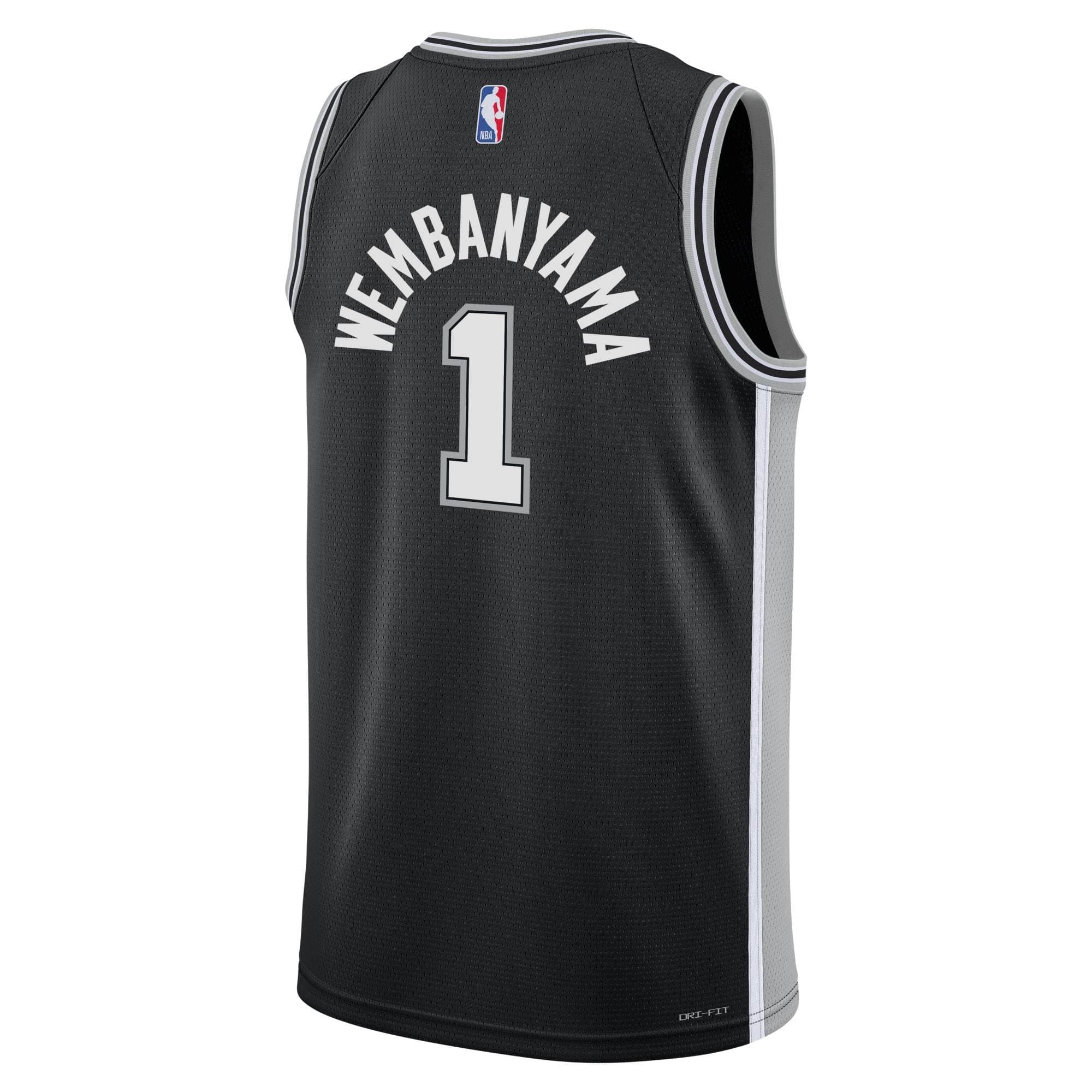 Victor Wembanyama #1 San Antonio Spurs Nike Swingman NBA Jersey Black (YOUTH) thumbnail 3