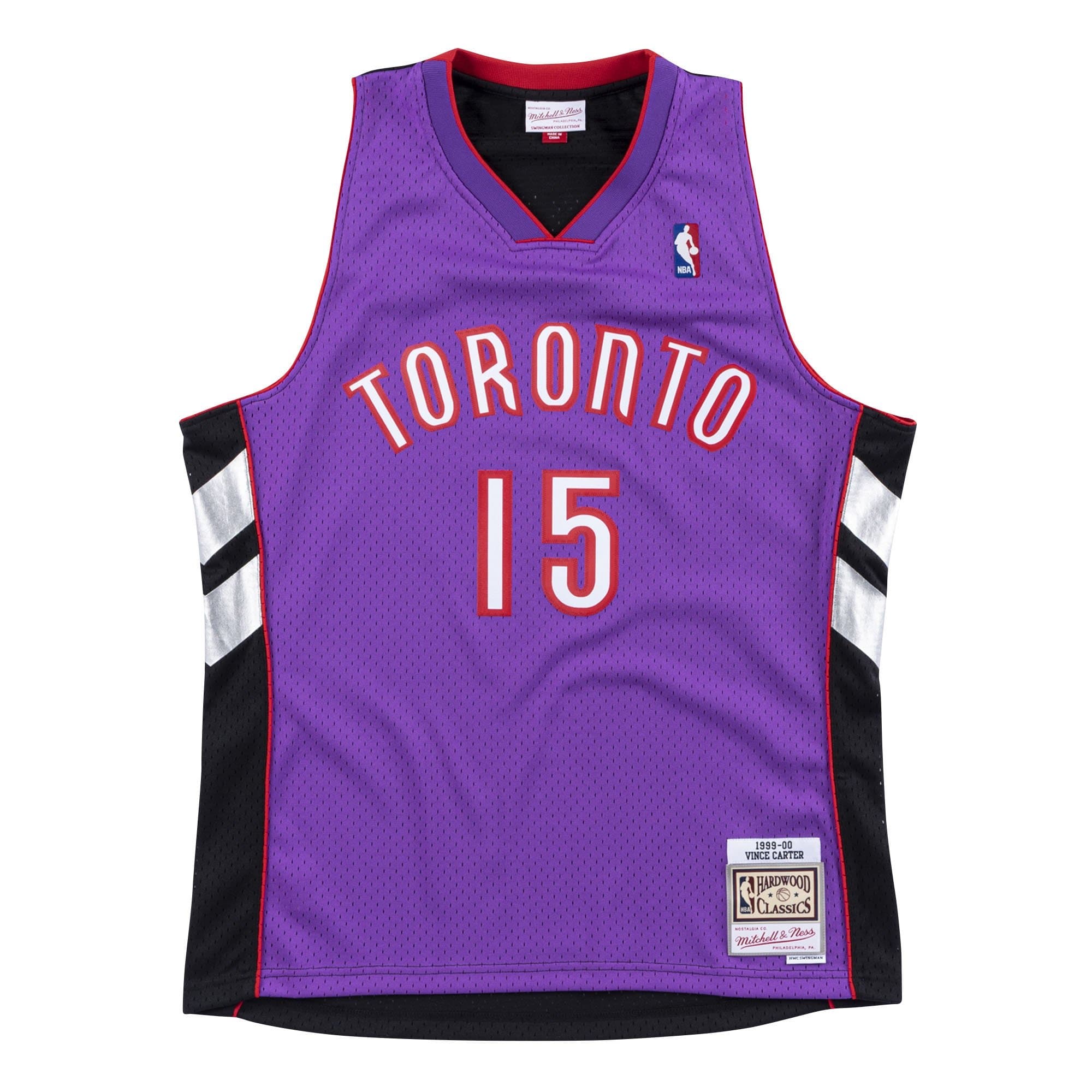 Vince Carter #15 Toronto Raptors 1999-00 Swingman NBA Jersey Purple/Black — view 1