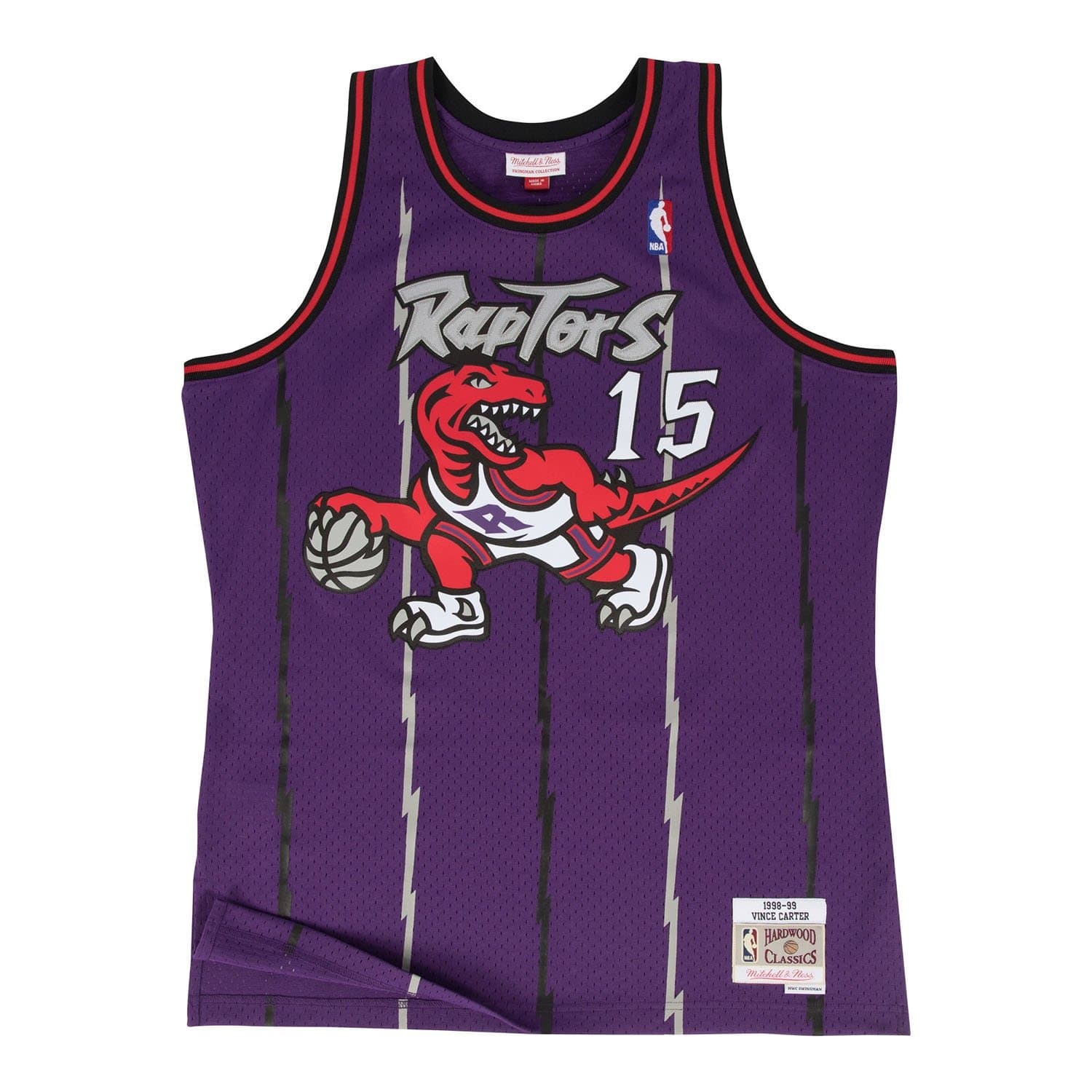 Vince Carter #15 Toronto Raptors 1998-99 Mitchell & Ness Swingman NBA Jersey Purple — view 1