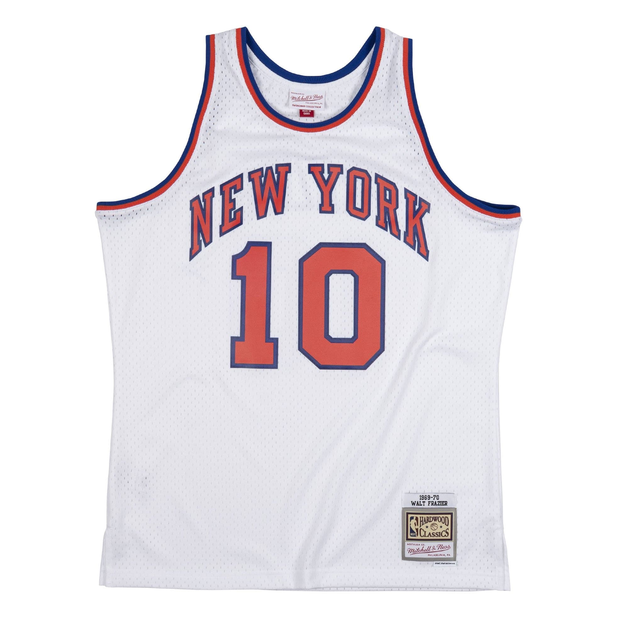 Walt Frazier #10 New York Knicks 1969-70 Swingman NBA Jersey White — view 1
