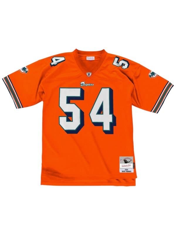 Zach Thomas #54 Miami Dolphins 2004 Legacy Throwback NFL Jersey Orange thumbnail 2